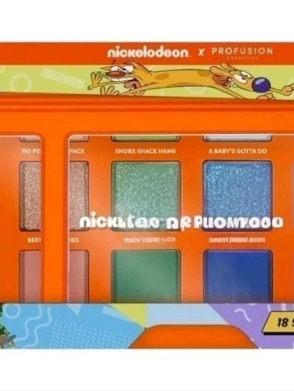 Nickelodeon X Profusion Cosmetics 18 Shade Nick 90s Eyeshadow Palette,NEW IN BOX